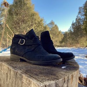 Born black leather ankle boots